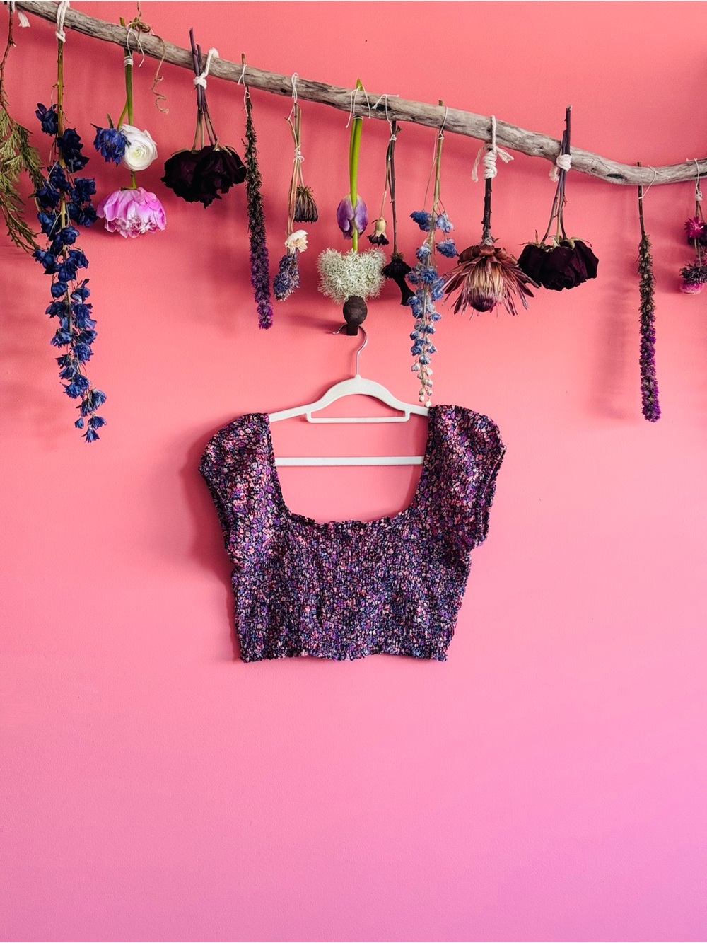 Kimchi Blue Smocked Puff Sleeve Crop Top